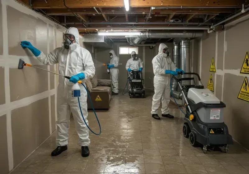 Basement Moisture Removal and Structural Drying process in Alamogordo, NM